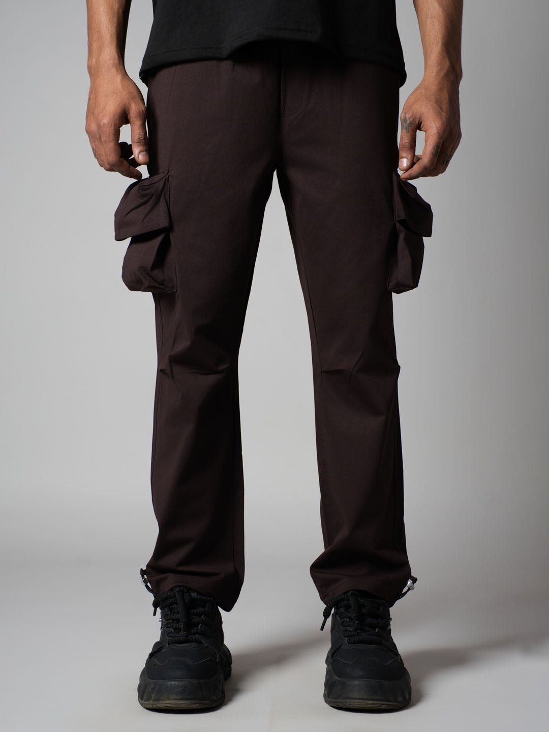 BROWN BIG POCKET CARGO SWEATPANTS - Hophead