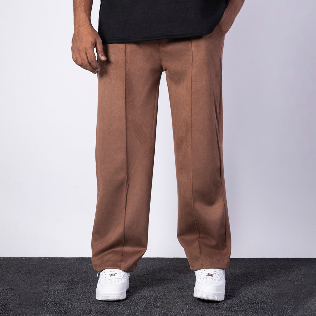 BROWN CLASSIC SUEDE PANTS - Hophead
