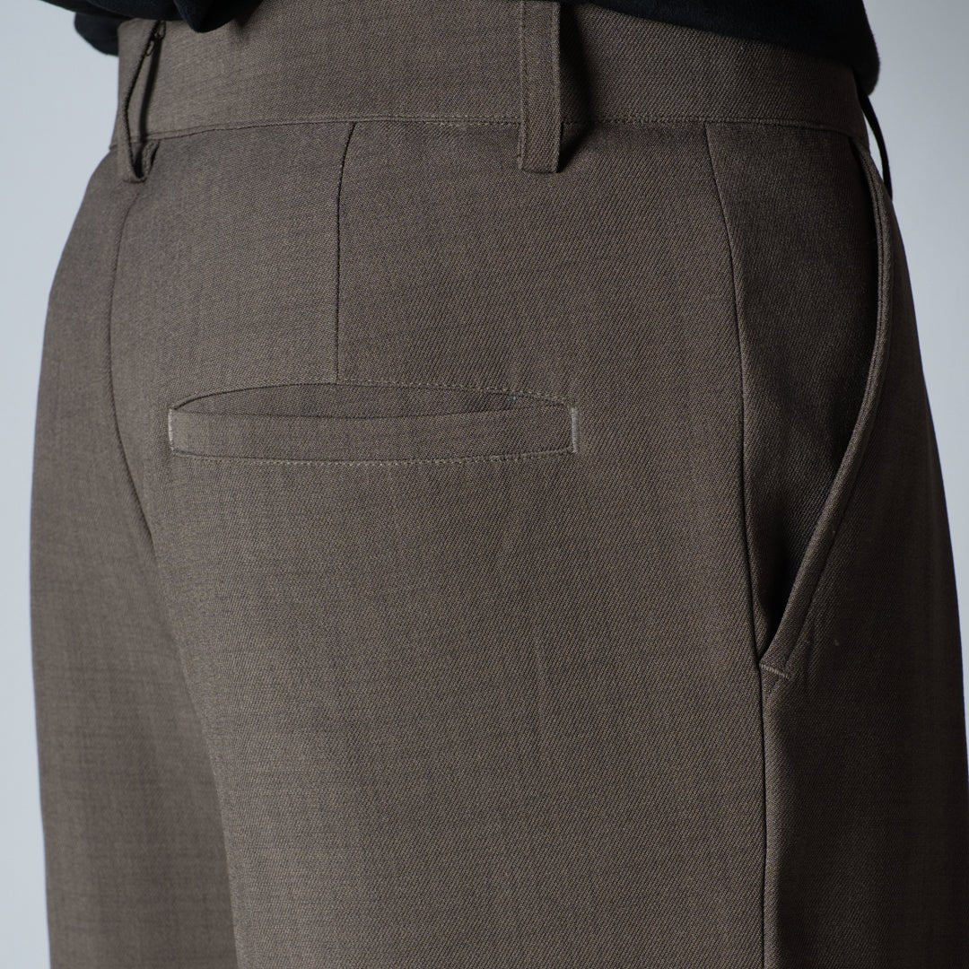 BROWN CROSS PLEAT TROUSER - Hophead