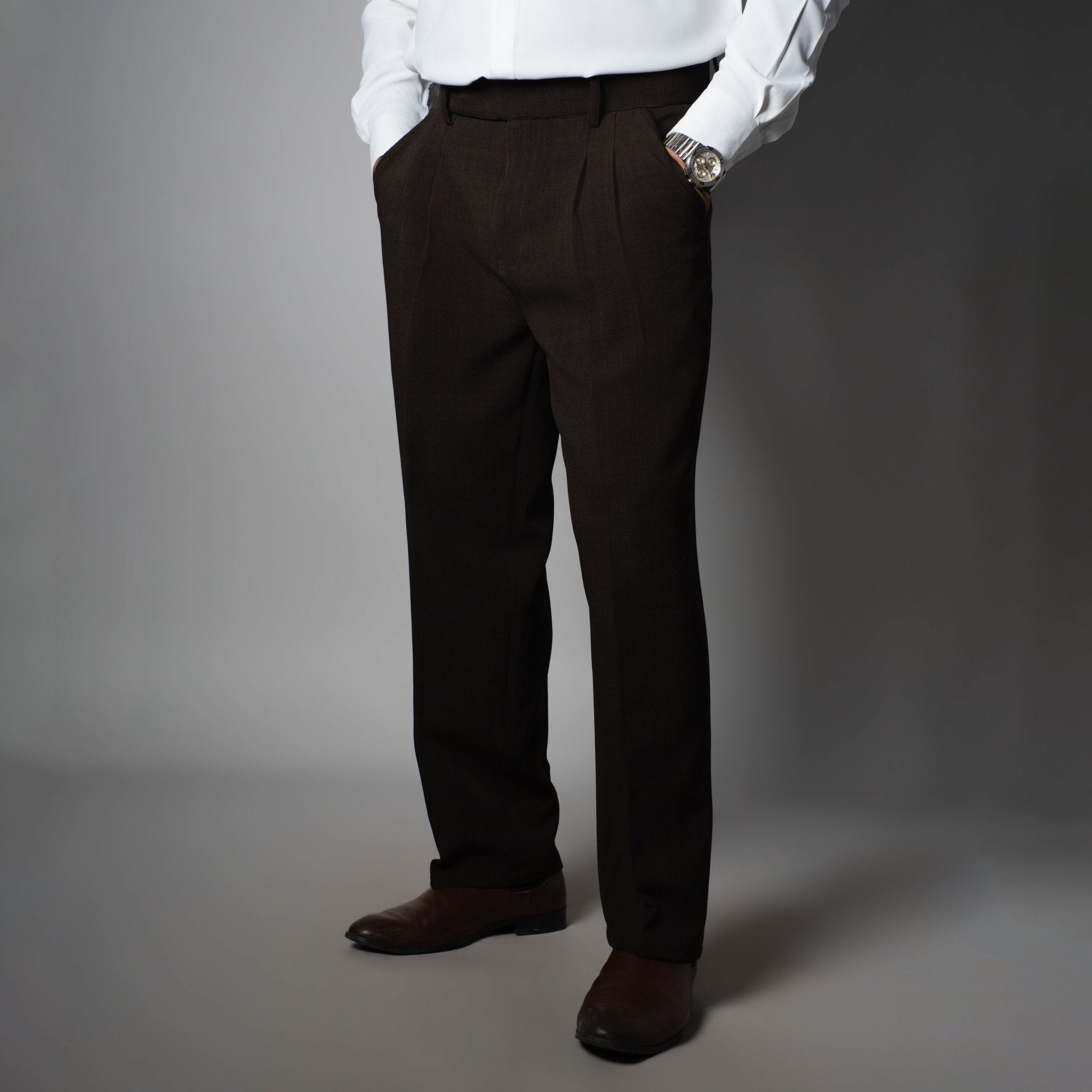 BROWN DOUBLE FLAP TROUSER - Hophead