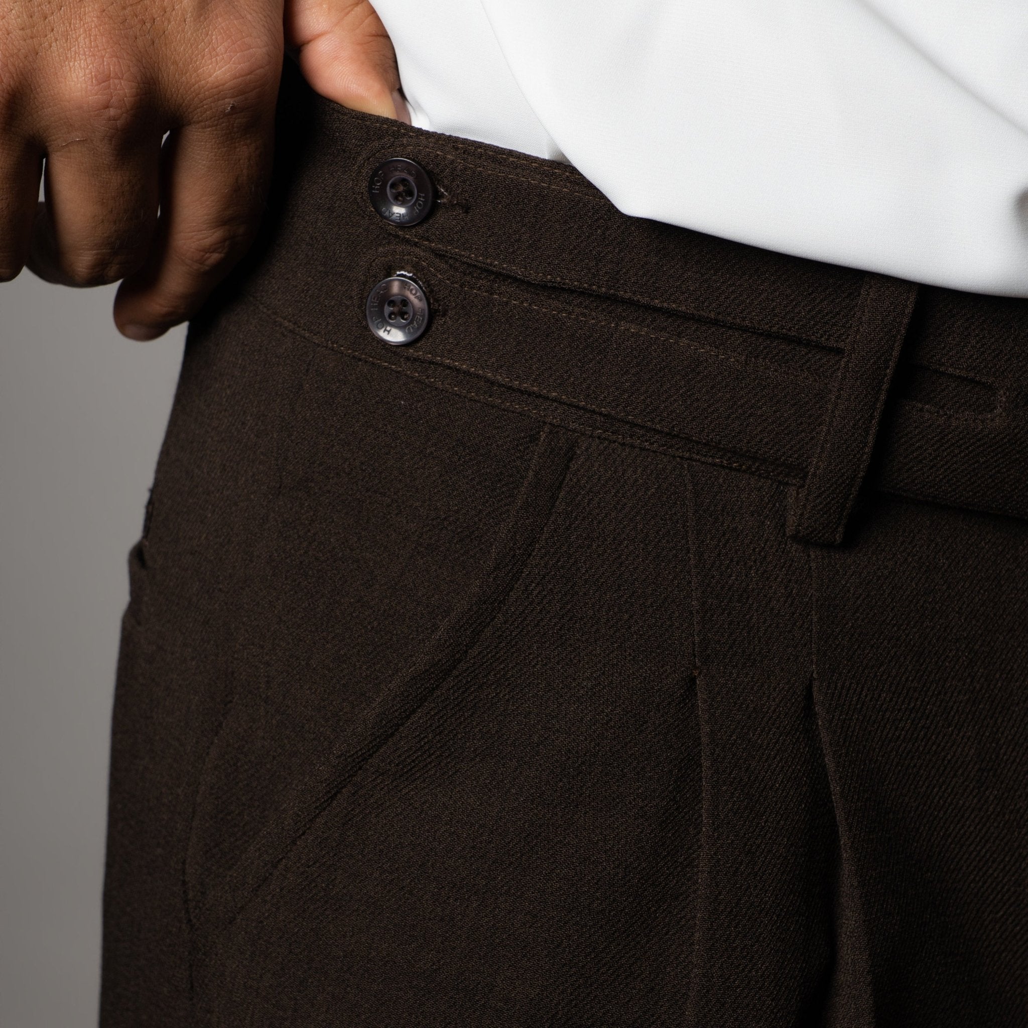 BROWN DOUBLE FLAP TROUSER - Hophead