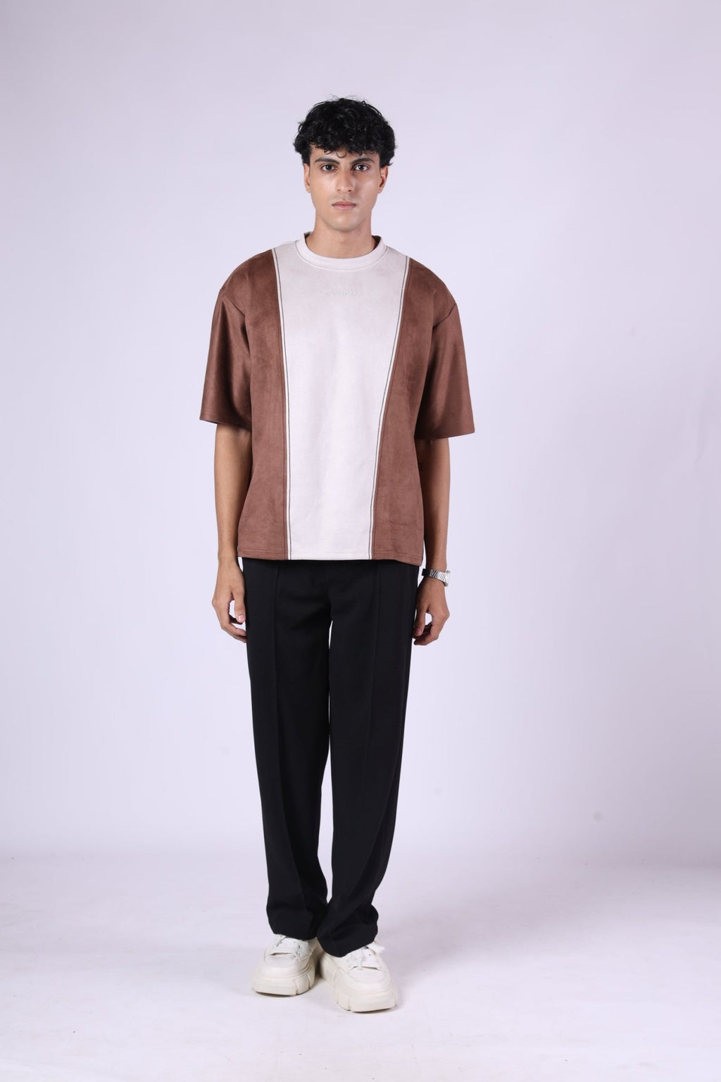 BROWN DUAL TONE SUEDE T - SHIRT - Hophead