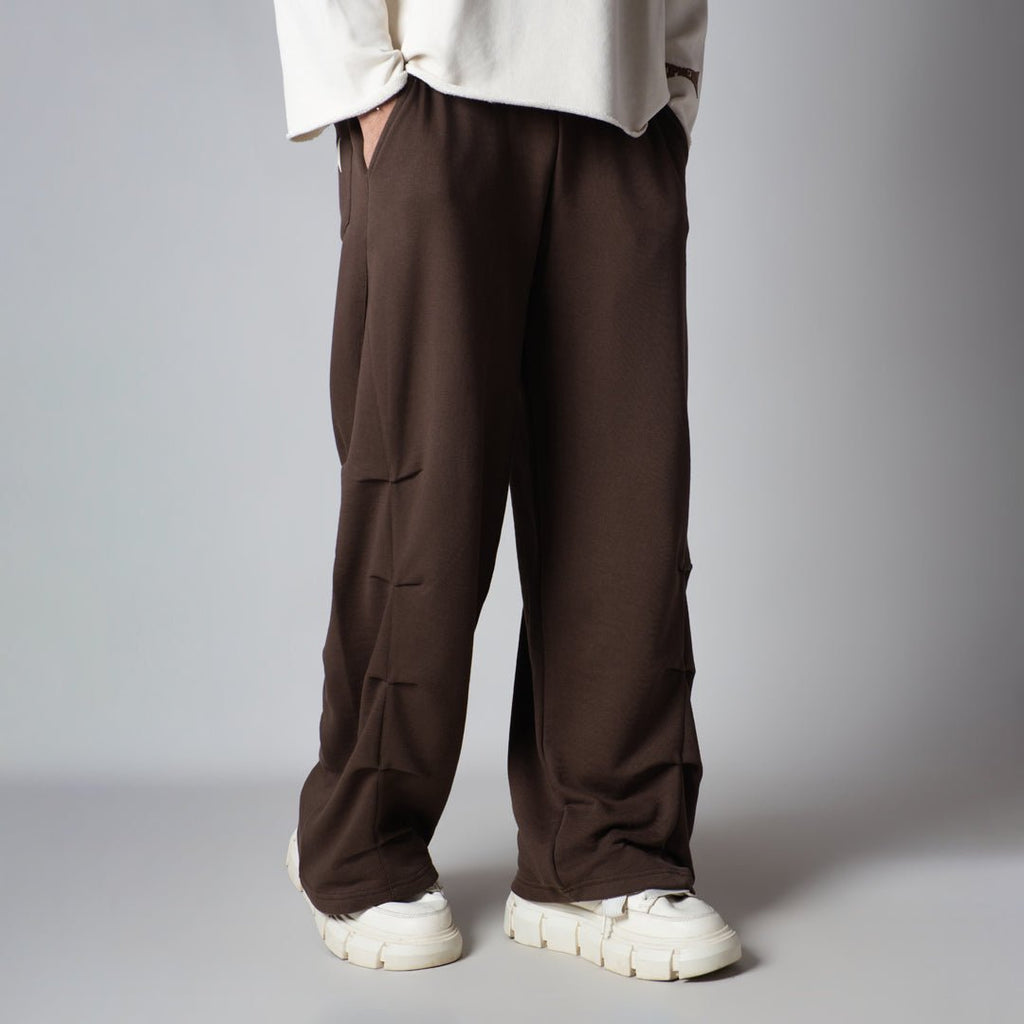 BROWN FIVE TUCKS SWEATPANTS - Hophead
