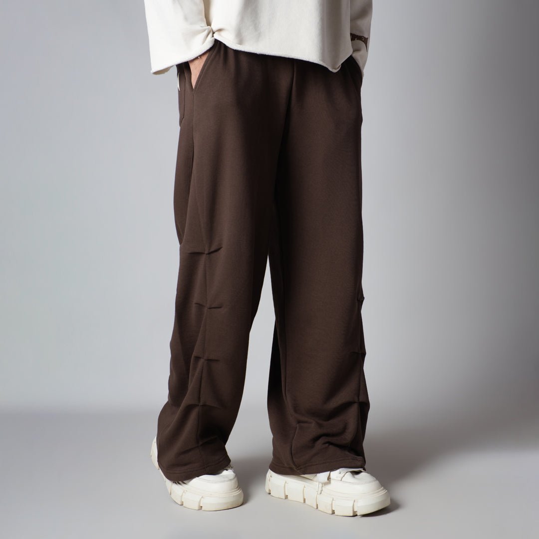 BROWN FIVE TUCKS SWEATPANTS - Hophead