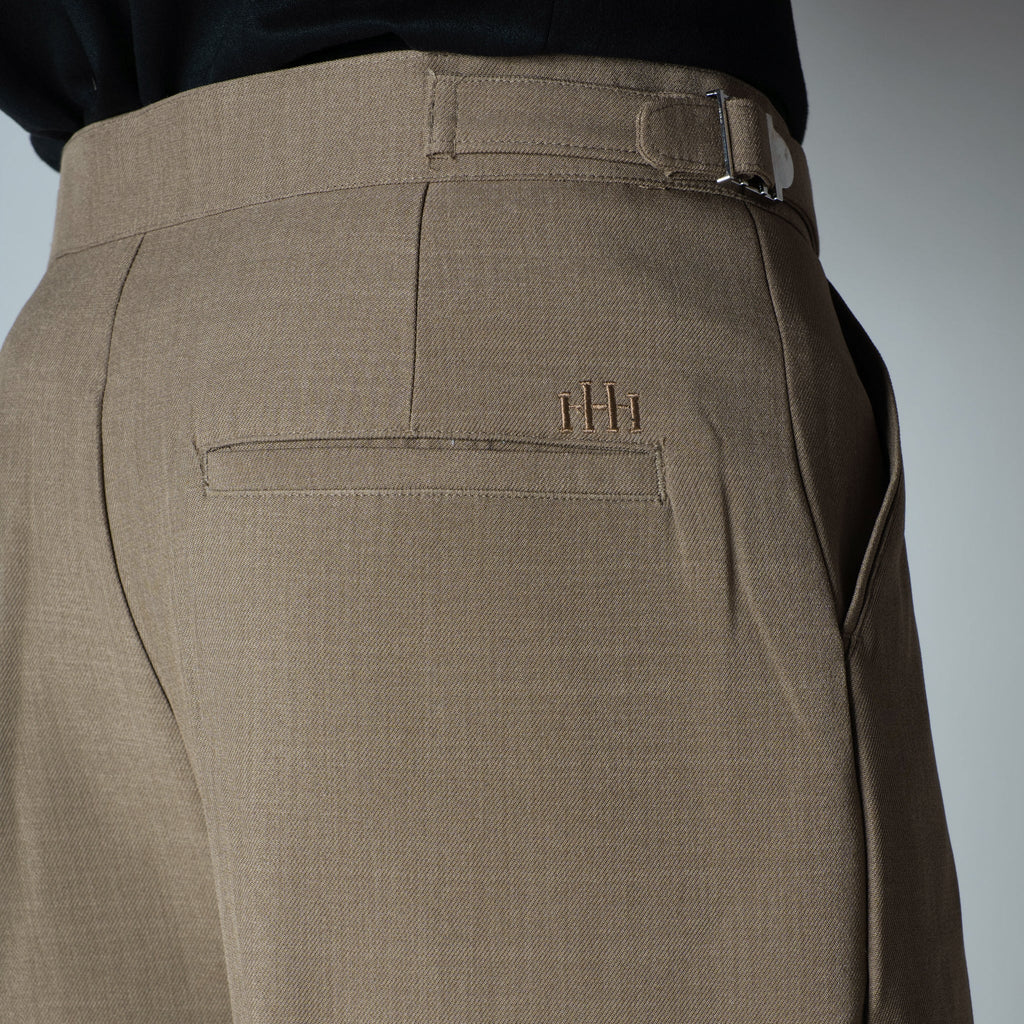 BROWN LONG FLAP BELT TROUSER - Hophead
