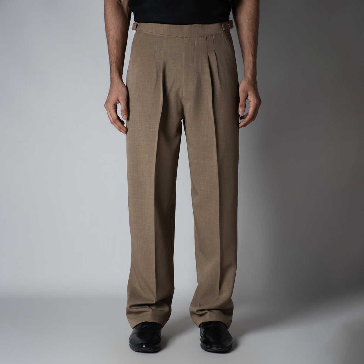 BROWN LONG FLAP BELT TROUSER - Hophead