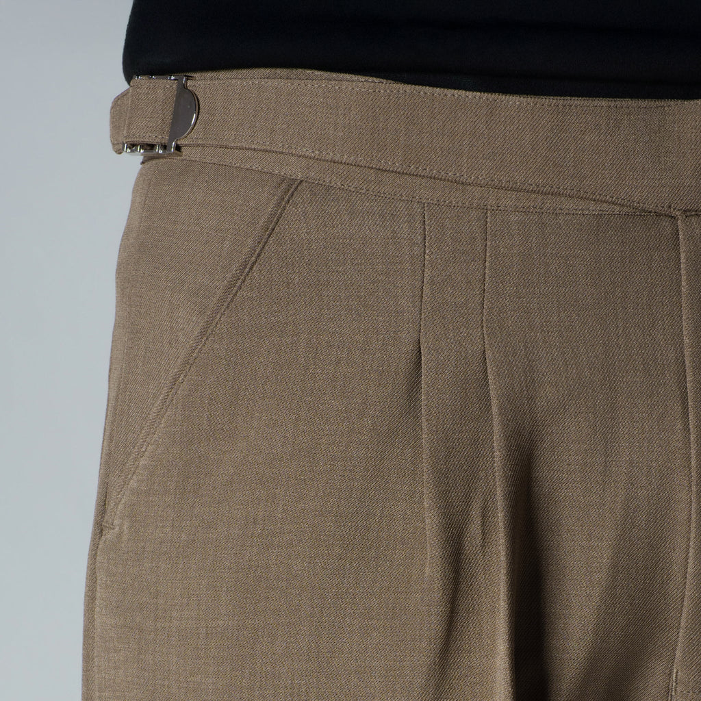 BROWN LONG FLAP BELT TROUSER - Hophead