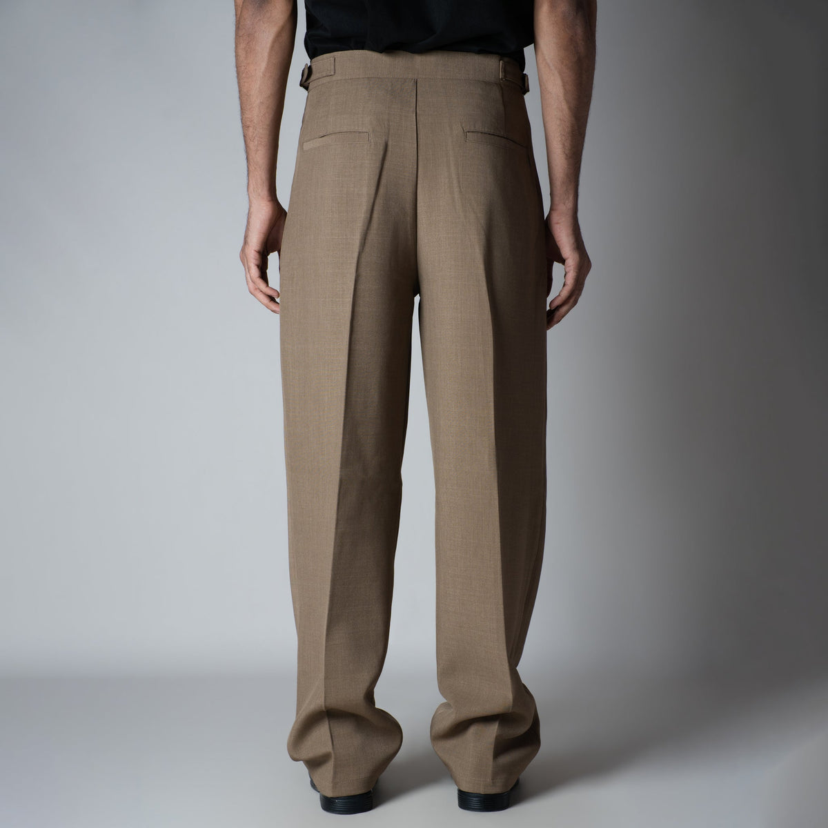 BROWN LONG FLAP BELT TROUSER - Hophead