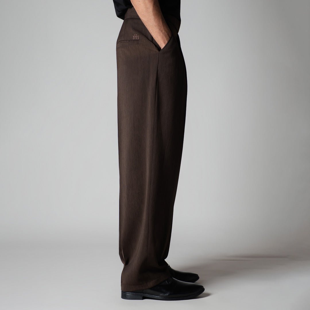 BROWN LONG FLAP TEXTURED TROUSER - Hophead