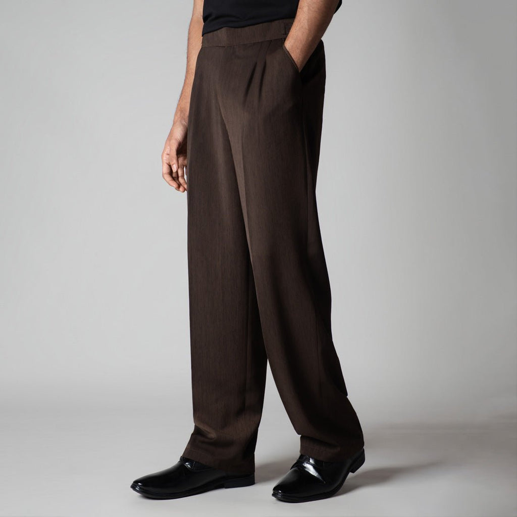 BROWN LONG FLAP TEXTURED TROUSER - Hophead