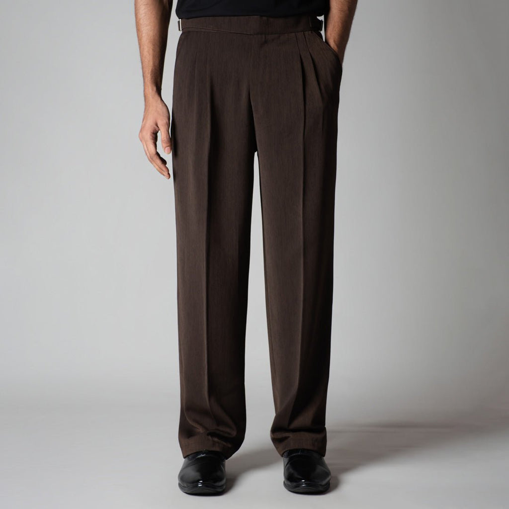 BROWN LONG FLAP TEXTURED TROUSER - Hophead
