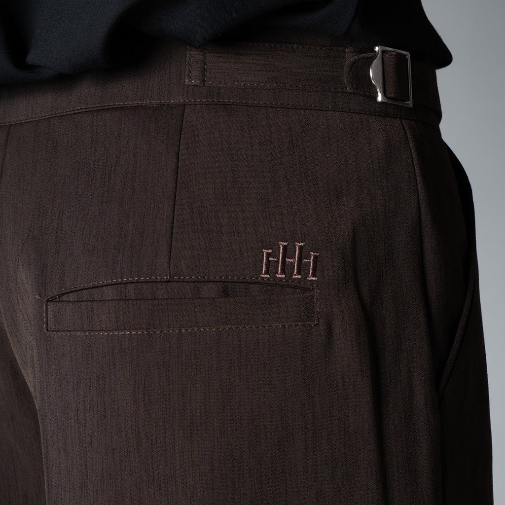 BROWN LONG FLAP TEXTURED TROUSER - Hophead