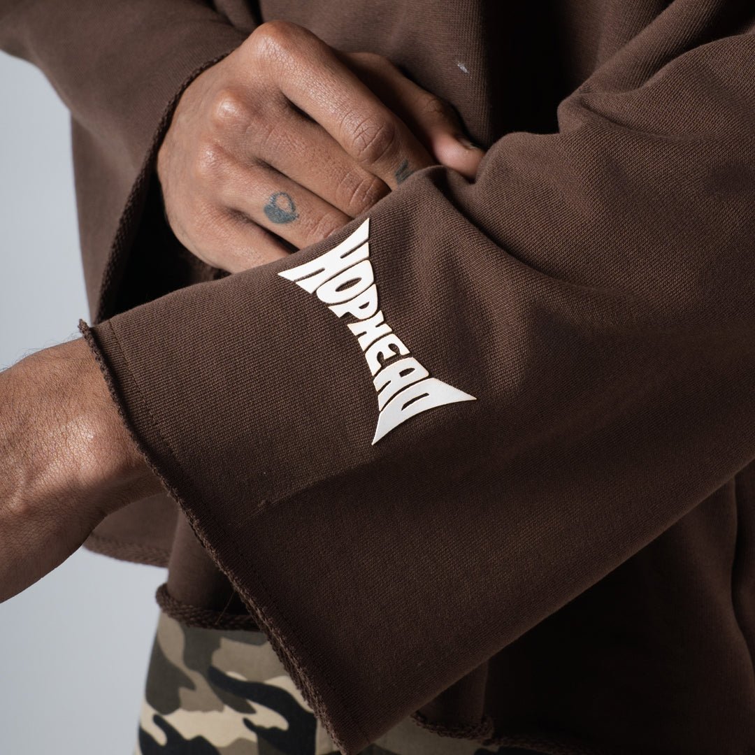 BROWN RAW EDGE SWEATSHIRT - Hophead