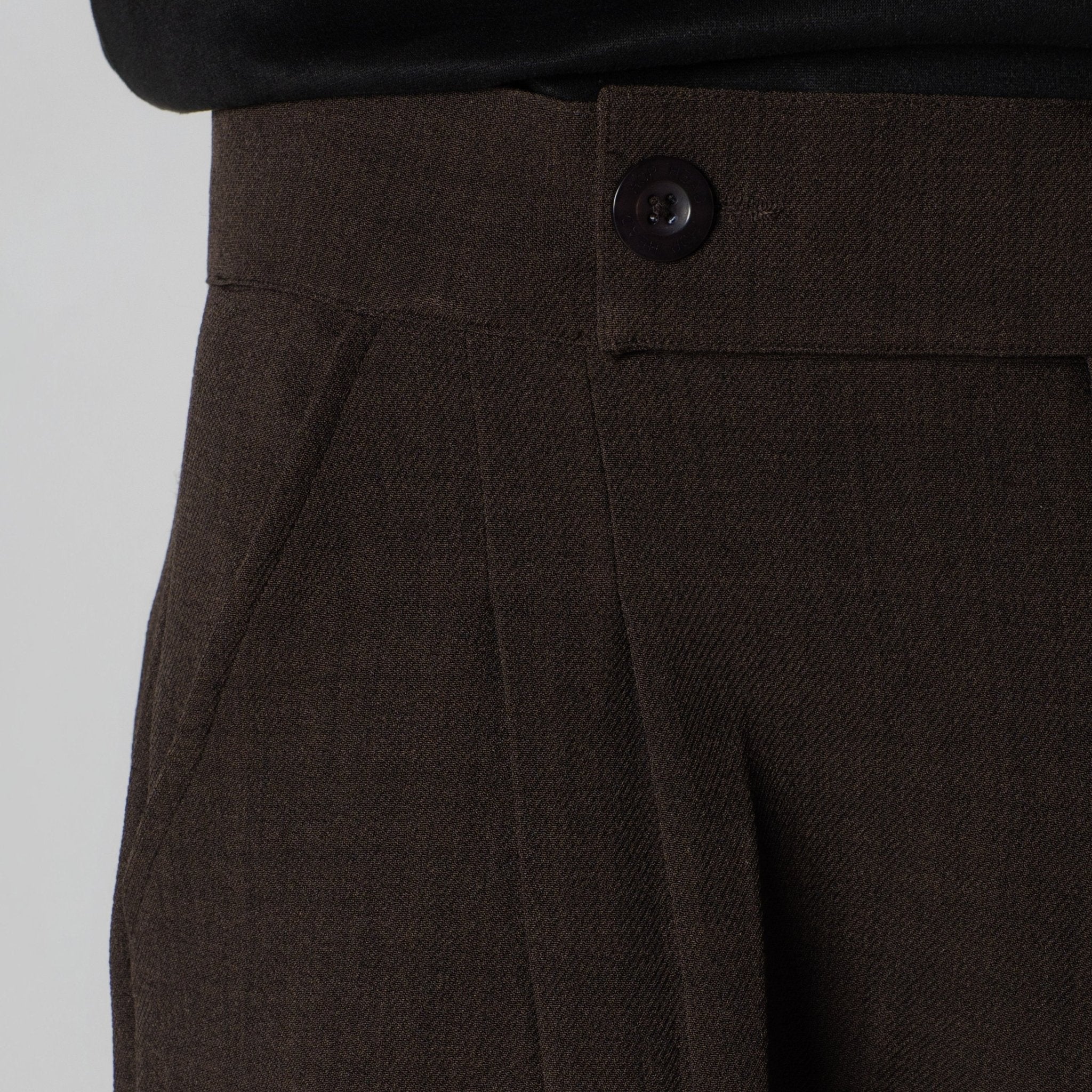 BROWN SINGLE BUTTON TROUSER - Hophead