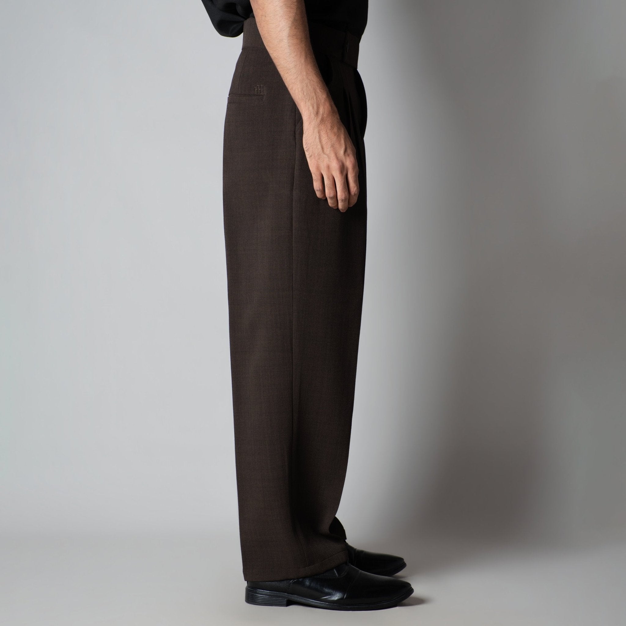 BROWN SINGLE BUTTON TROUSER - Hophead