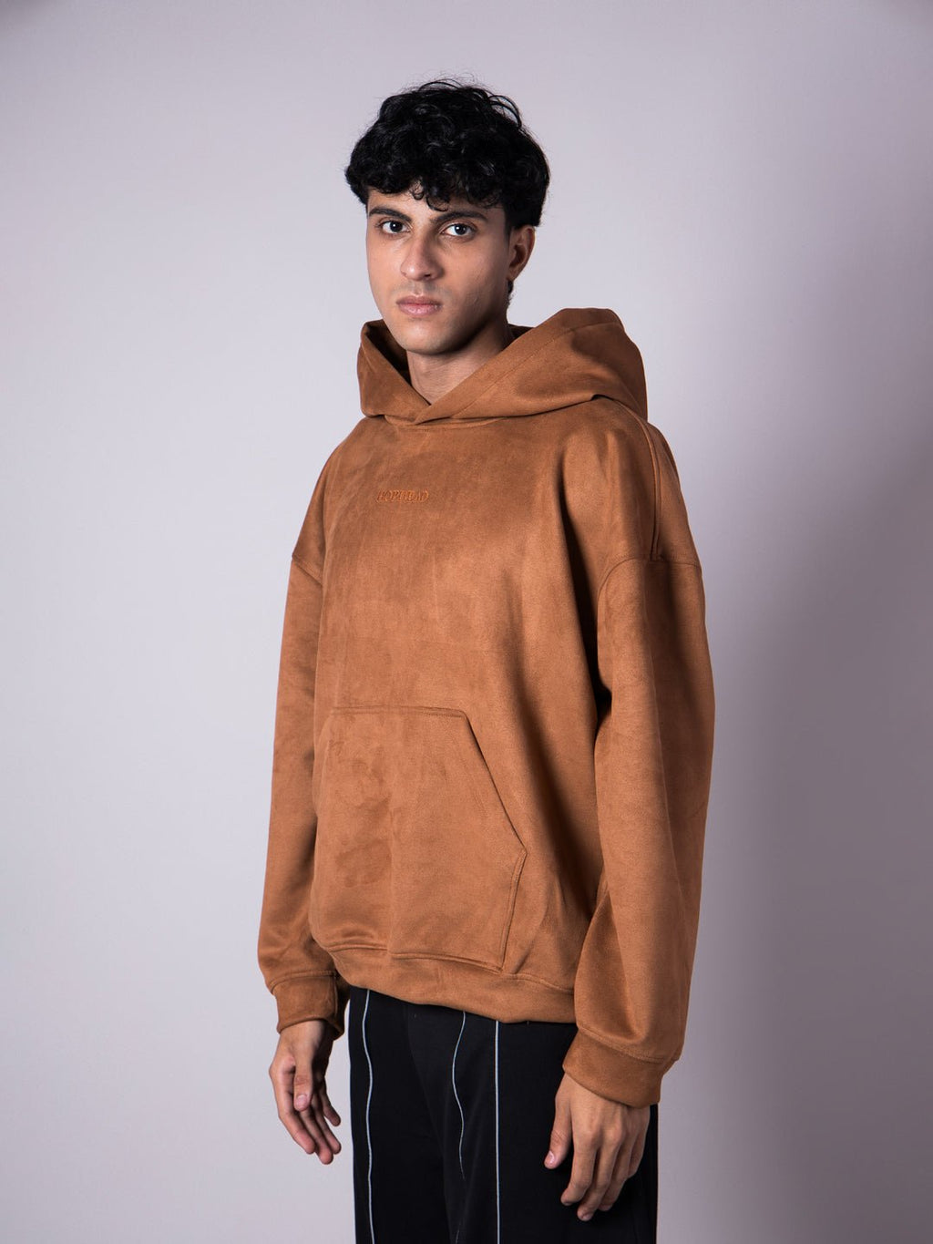 BROWN SUEDE BLISS HOODIE - Hophead