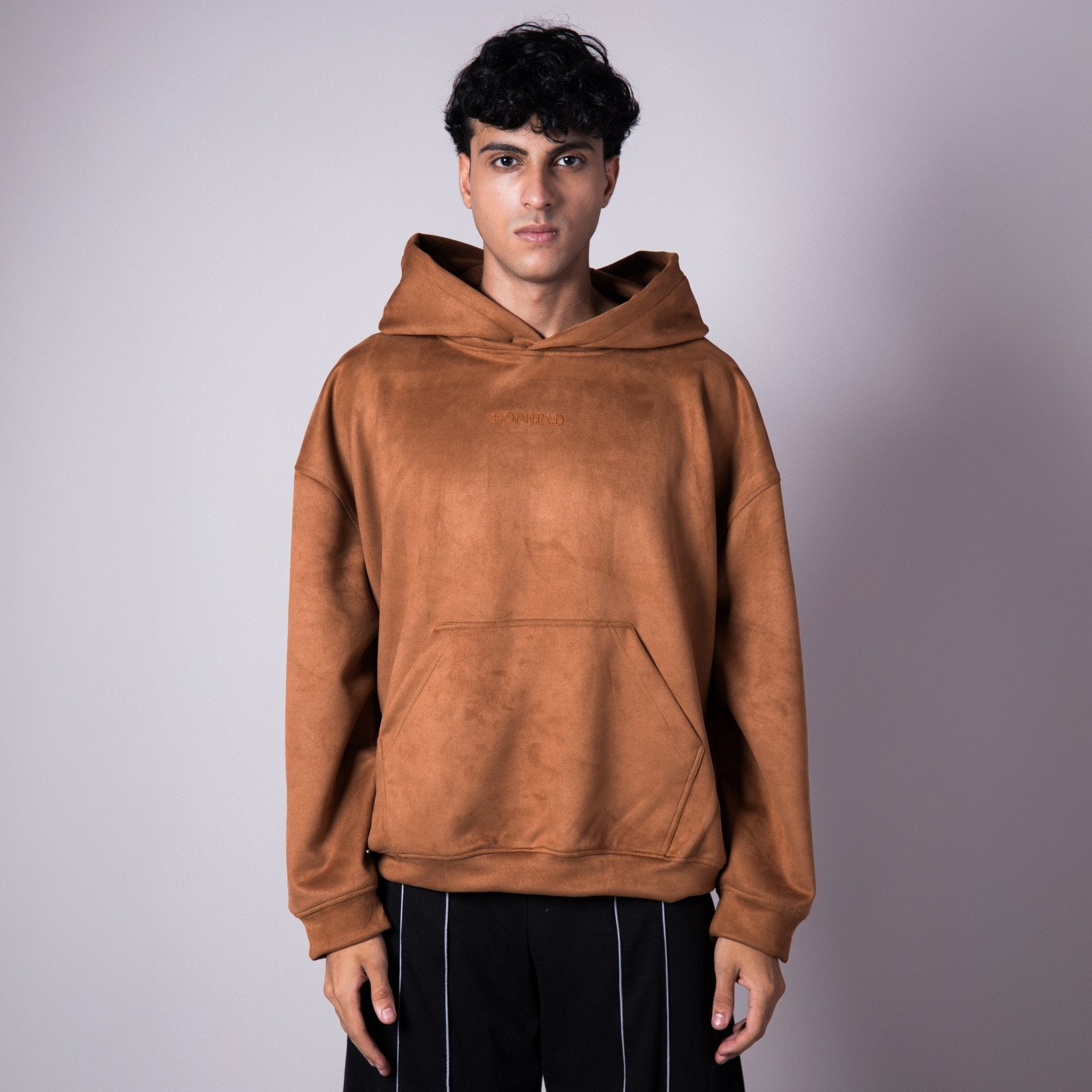 BROWN SUEDE BLISS HOODIE - Hophead