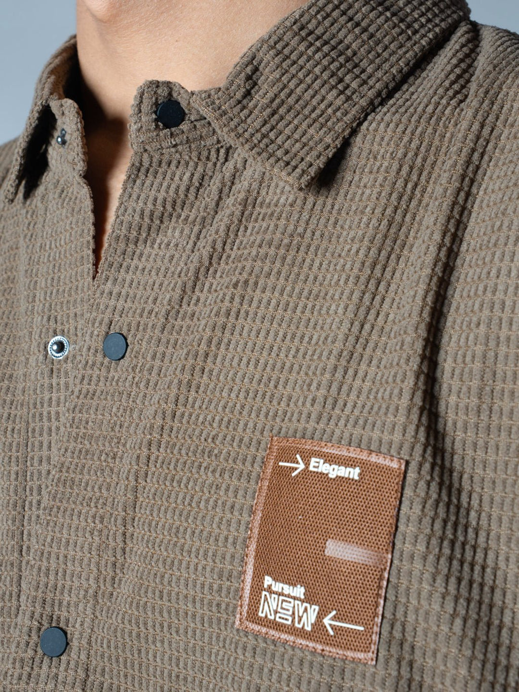 Brown Waffle Button Down Shirt - Hophead