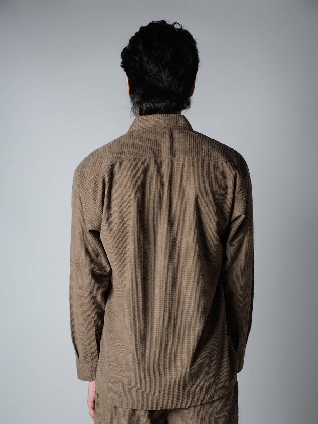 Brown Waffle Button Down Shirt - Hophead