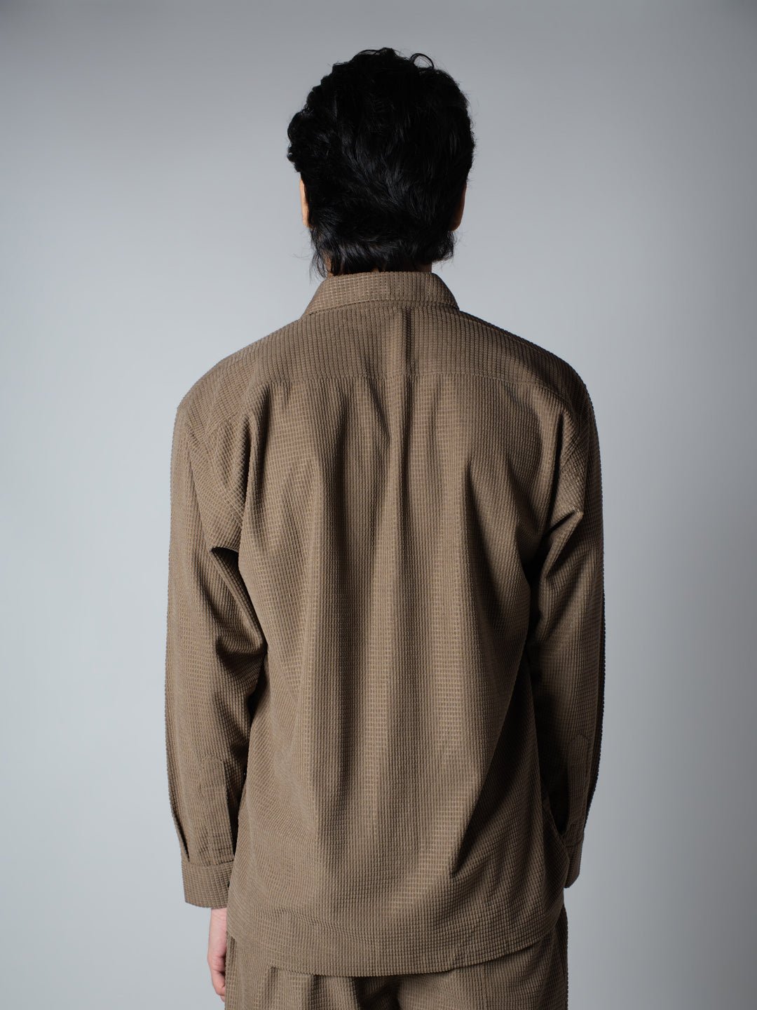 Brown Waffle Button Down Shirt - Hophead
