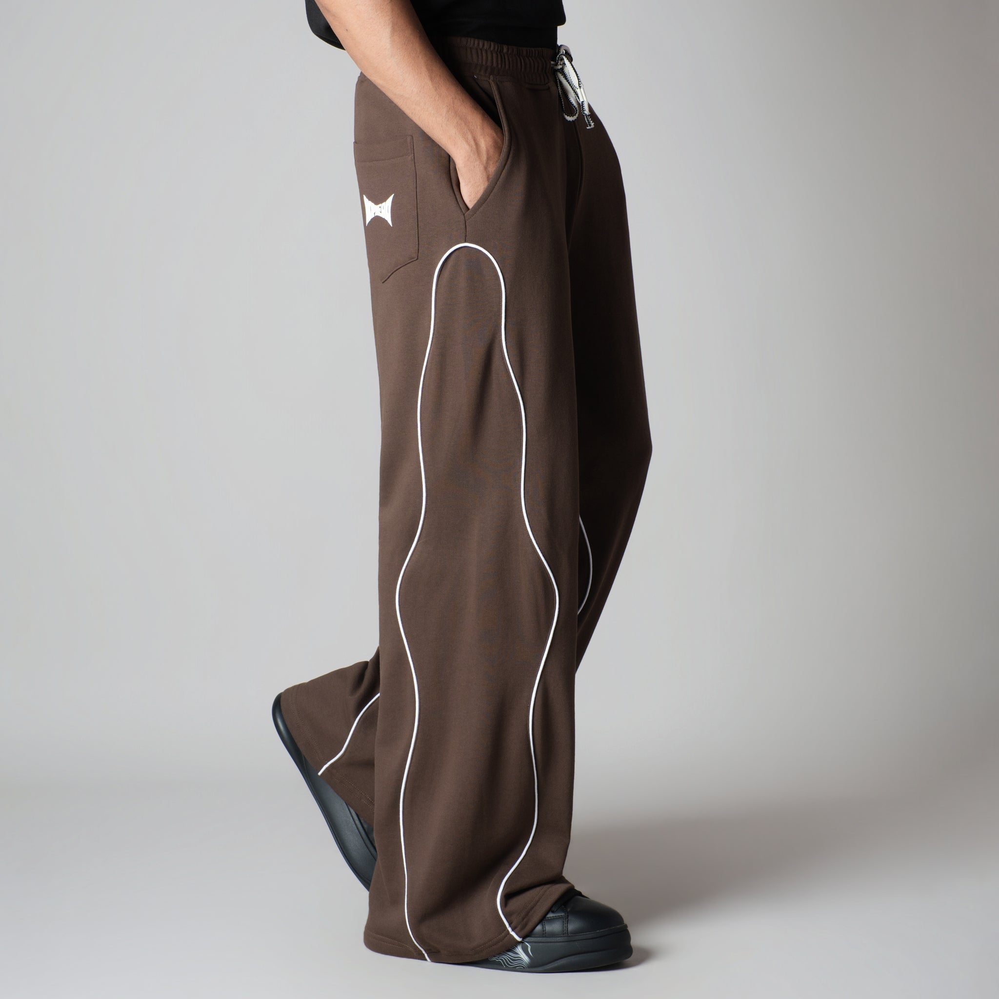 BROWN WAVY EDGE SWEATPANT - Hophead
