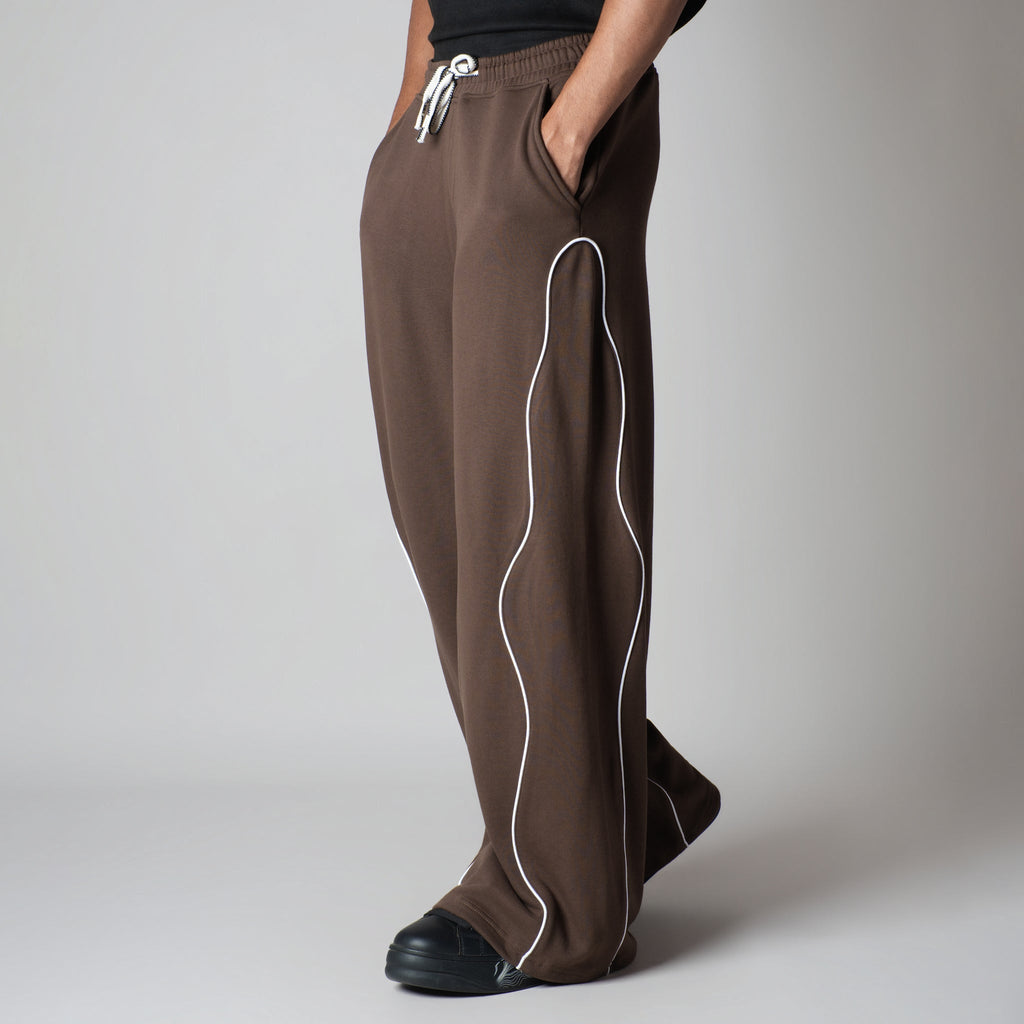 BROWN WAVY EDGE SWEATPANT - Hophead