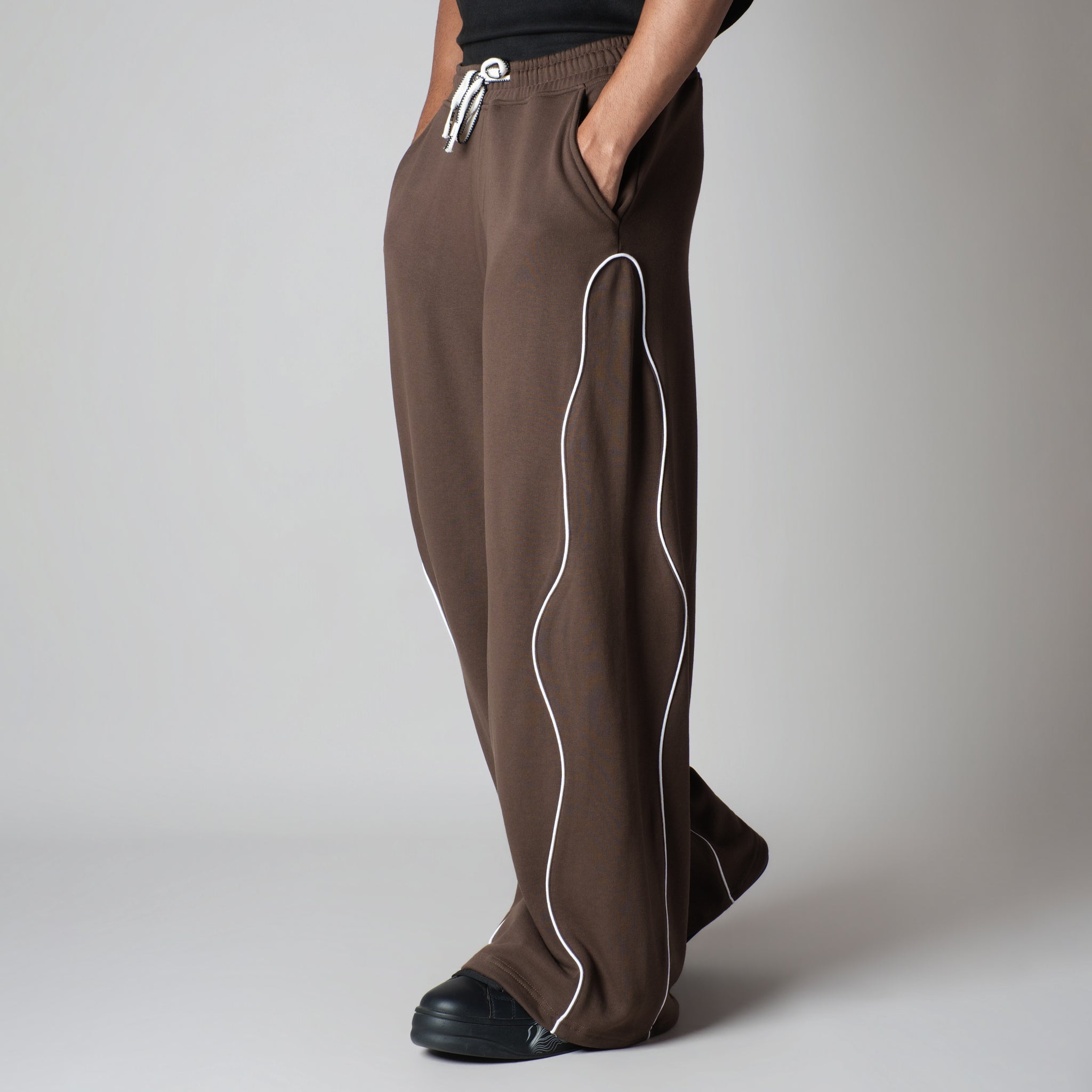 BROWN WAVY EDGE SWEATPANT - Hophead