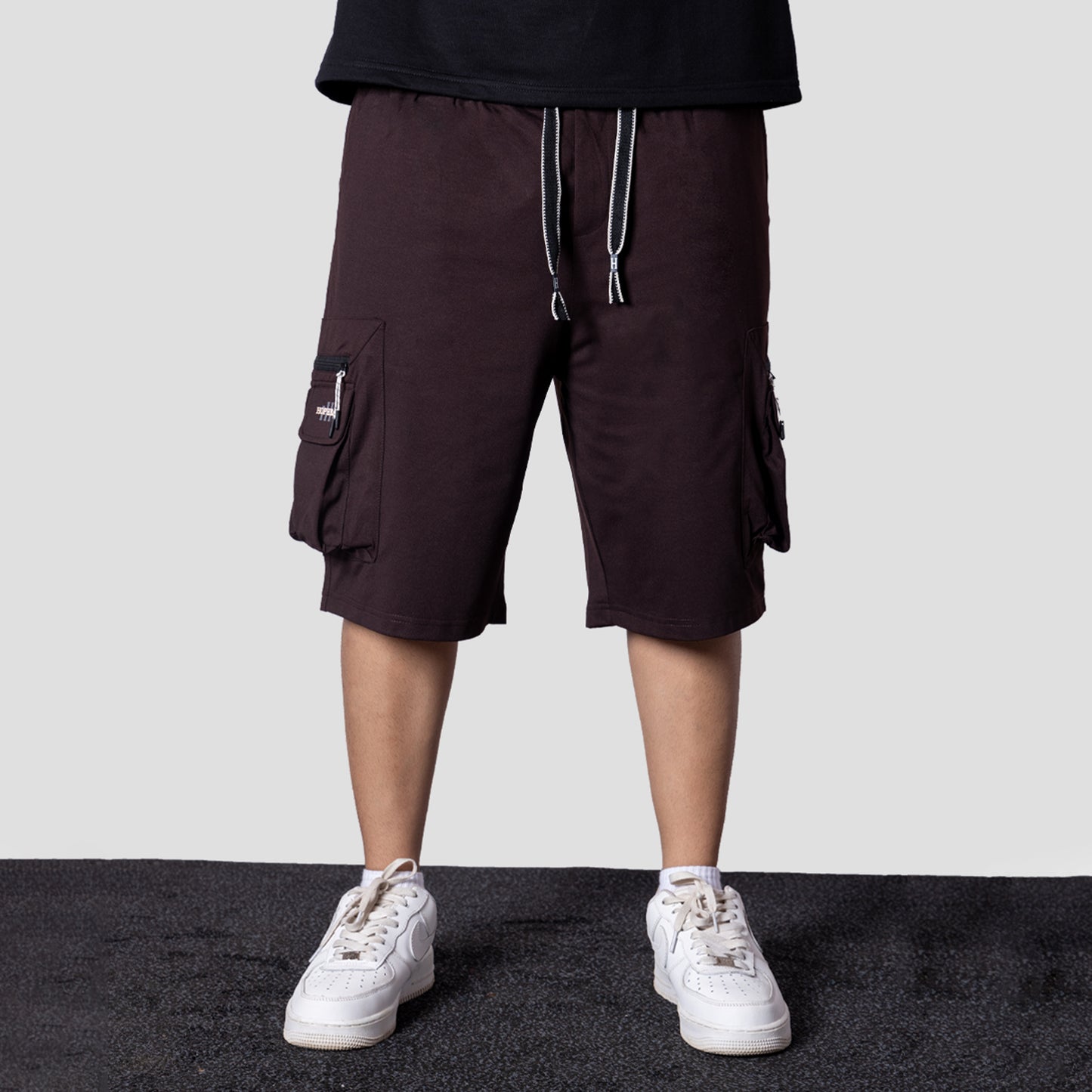 COFFEE POCKET ON POCKET OVERSIZED SHORTS