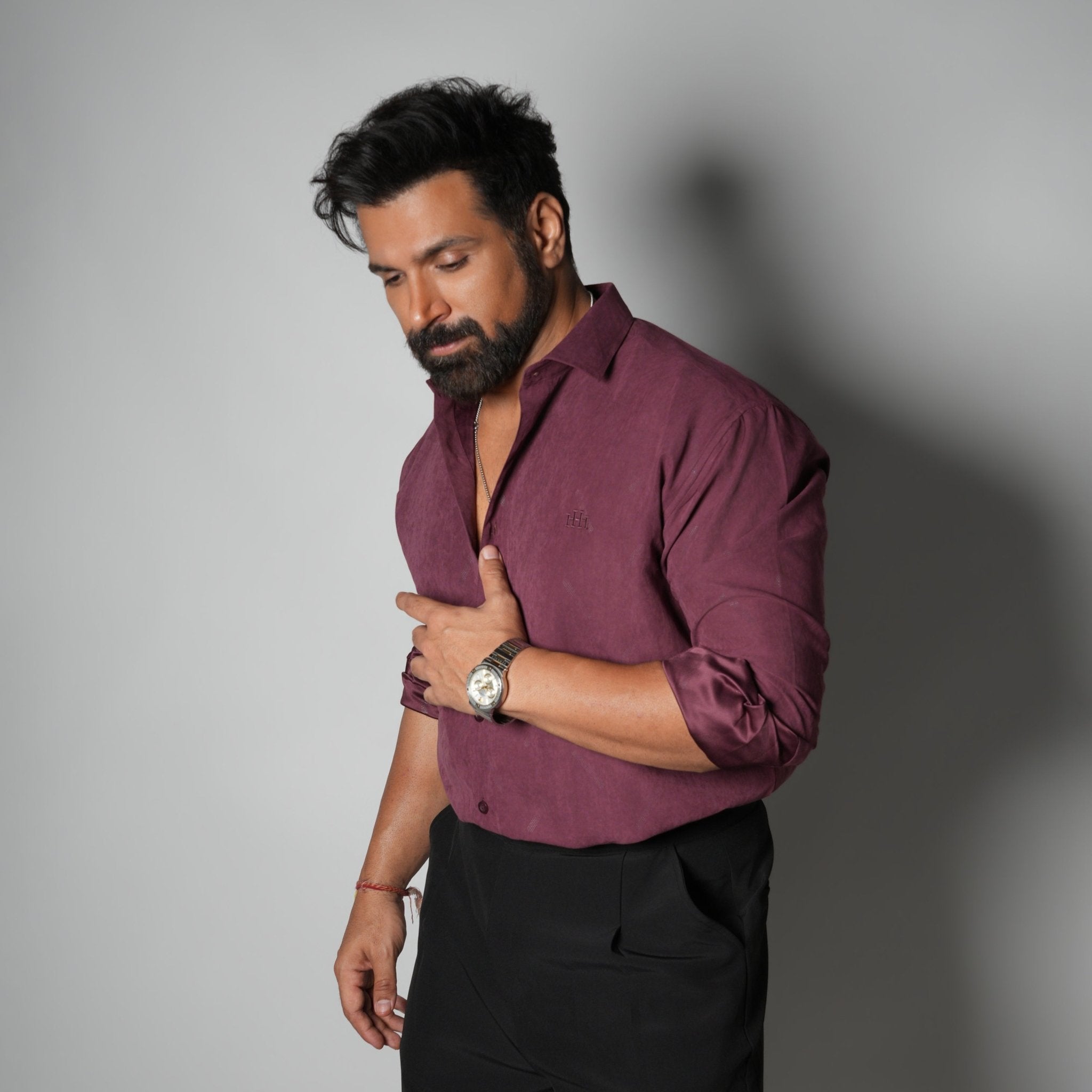 BURGUNDY SUEDE LASER LUXE SHIRT - Hophead