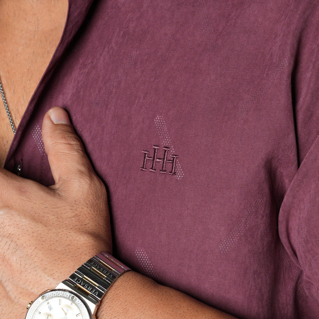 BURGUNDY SUEDE LASER LUXE SHIRT - Hophead