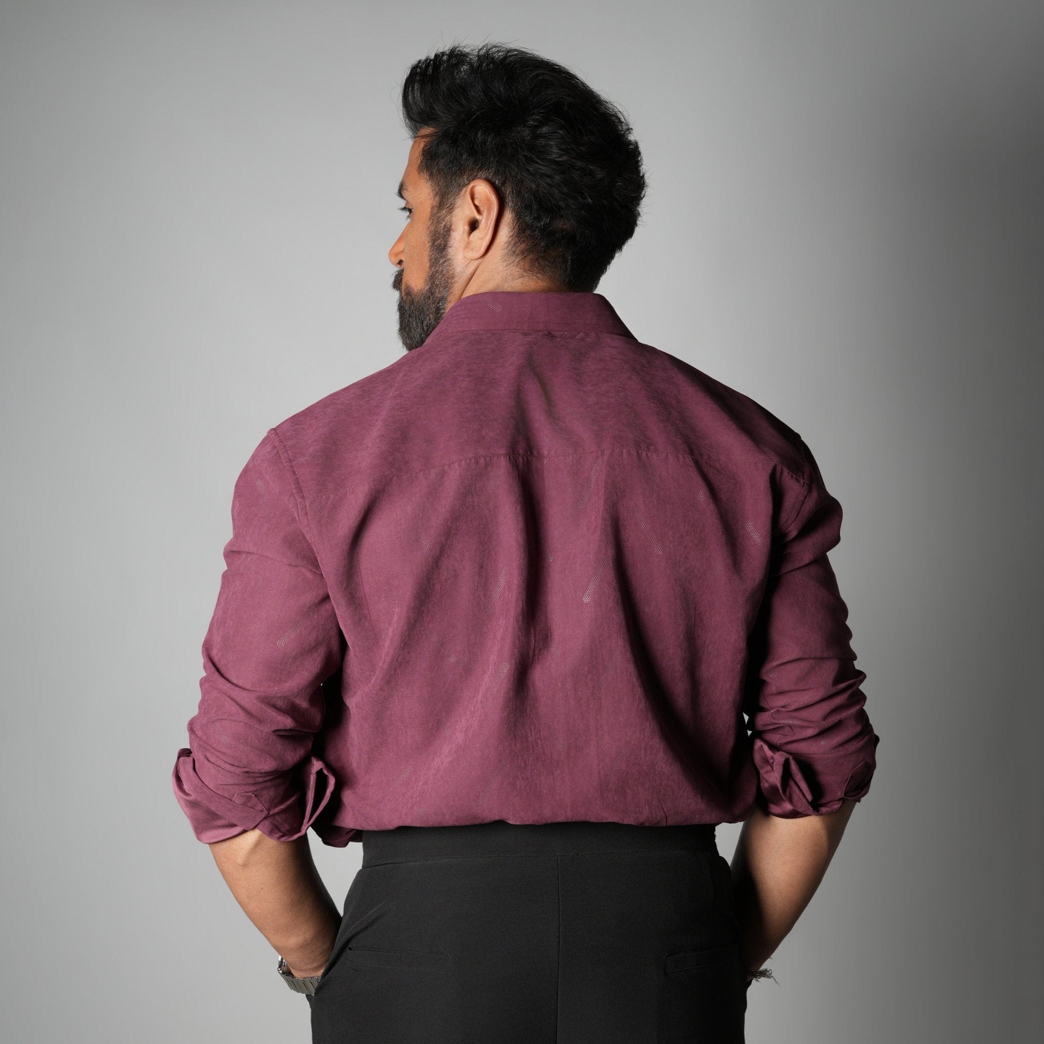 BURGUNDY SUEDE LASER LUXE SHIRT - Hophead