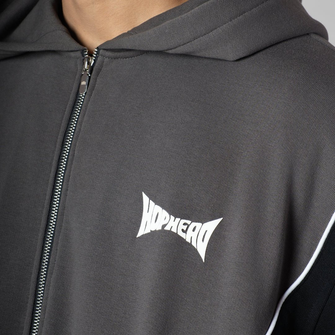CARBON SMOKELINE HEAVY ZIPPER HOODIE - Hophead