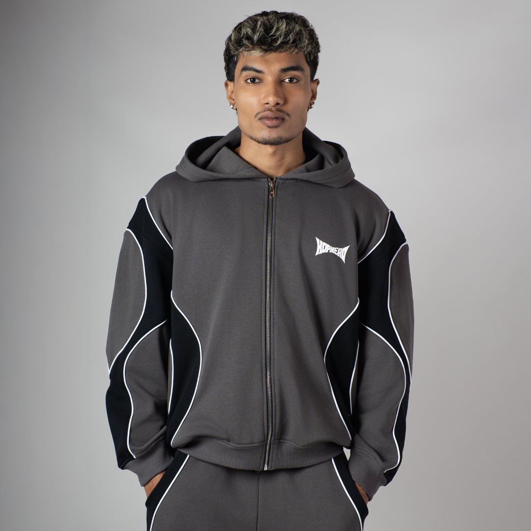 CARBON SMOKELINE HEAVY ZIPPER HOODIE - Hophead