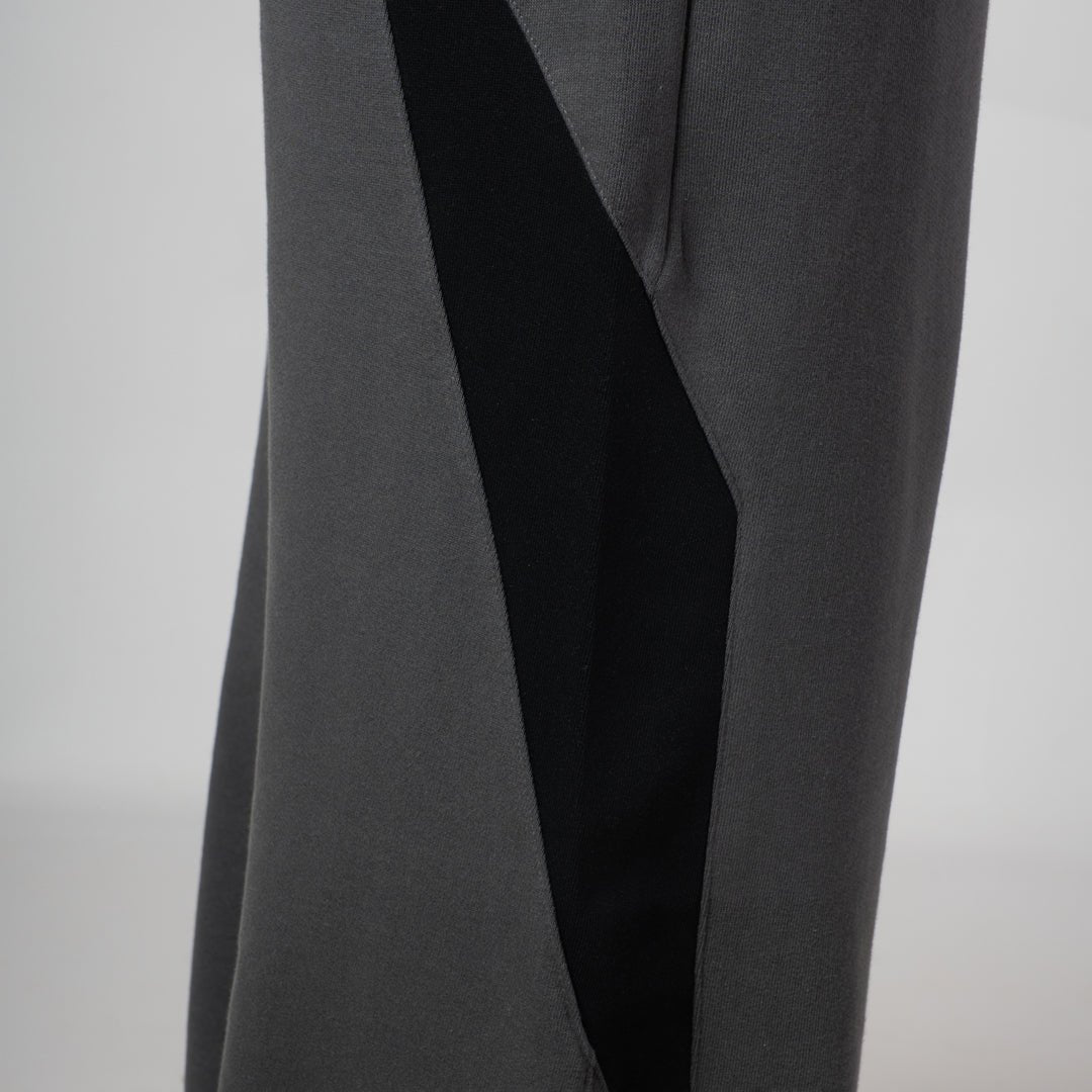 CHARCOAL & BLACK POINTED PANEL SWEATPANTS - Hophead