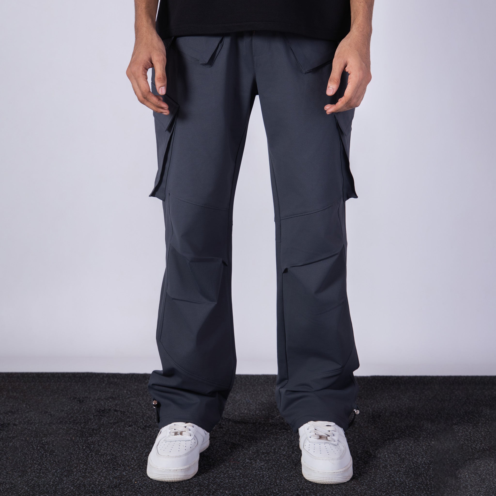 CHARCOAL CROSS POCKET CARGO STRAIGHT FIT SWEATPANT - Hophead