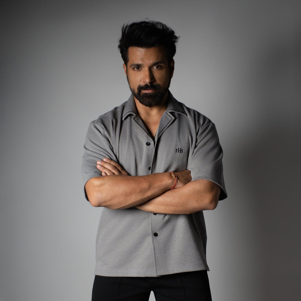Charcoal Cuban Collar Shirt - Hophead