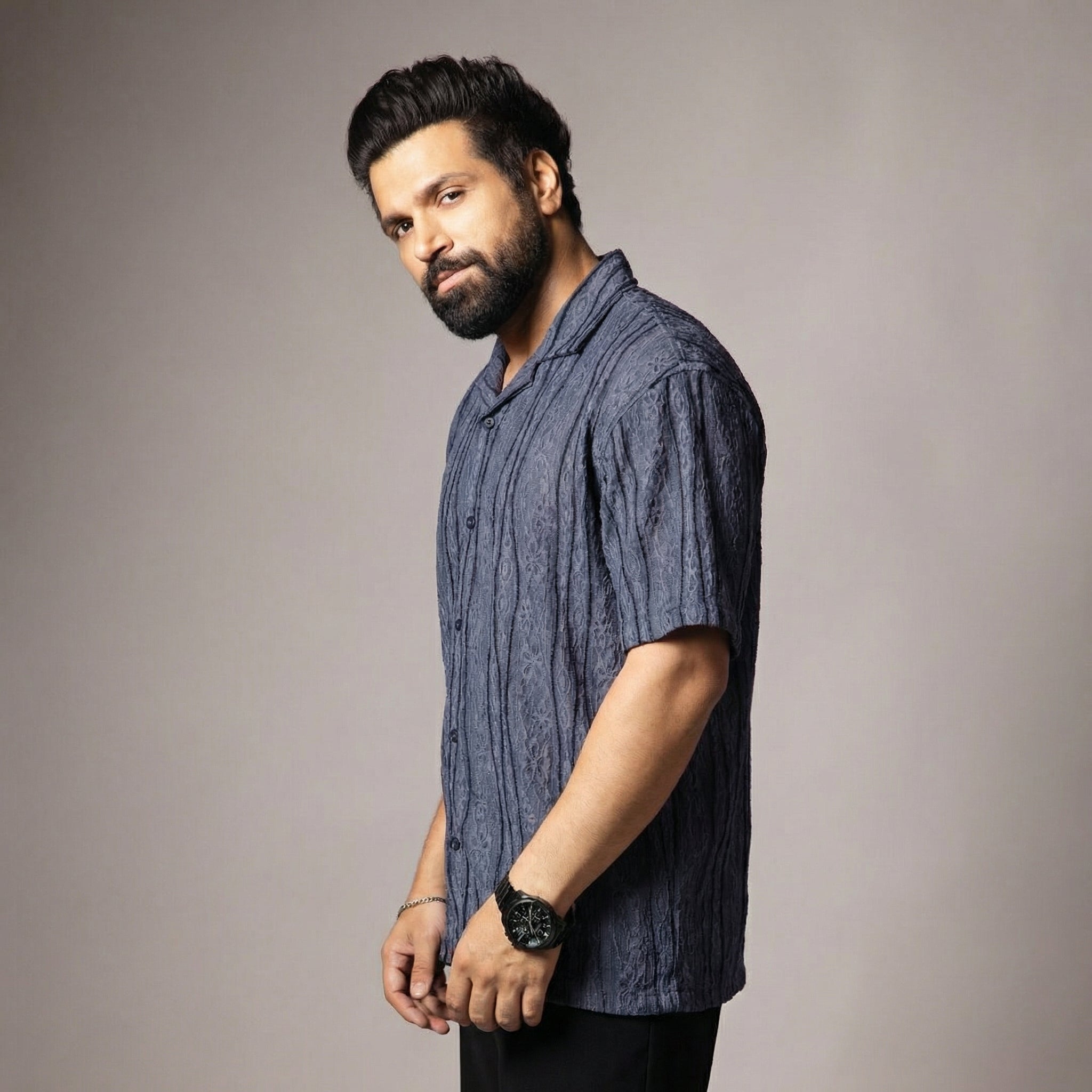 CHARCOAL MESH LINE SHIRT - Hophead