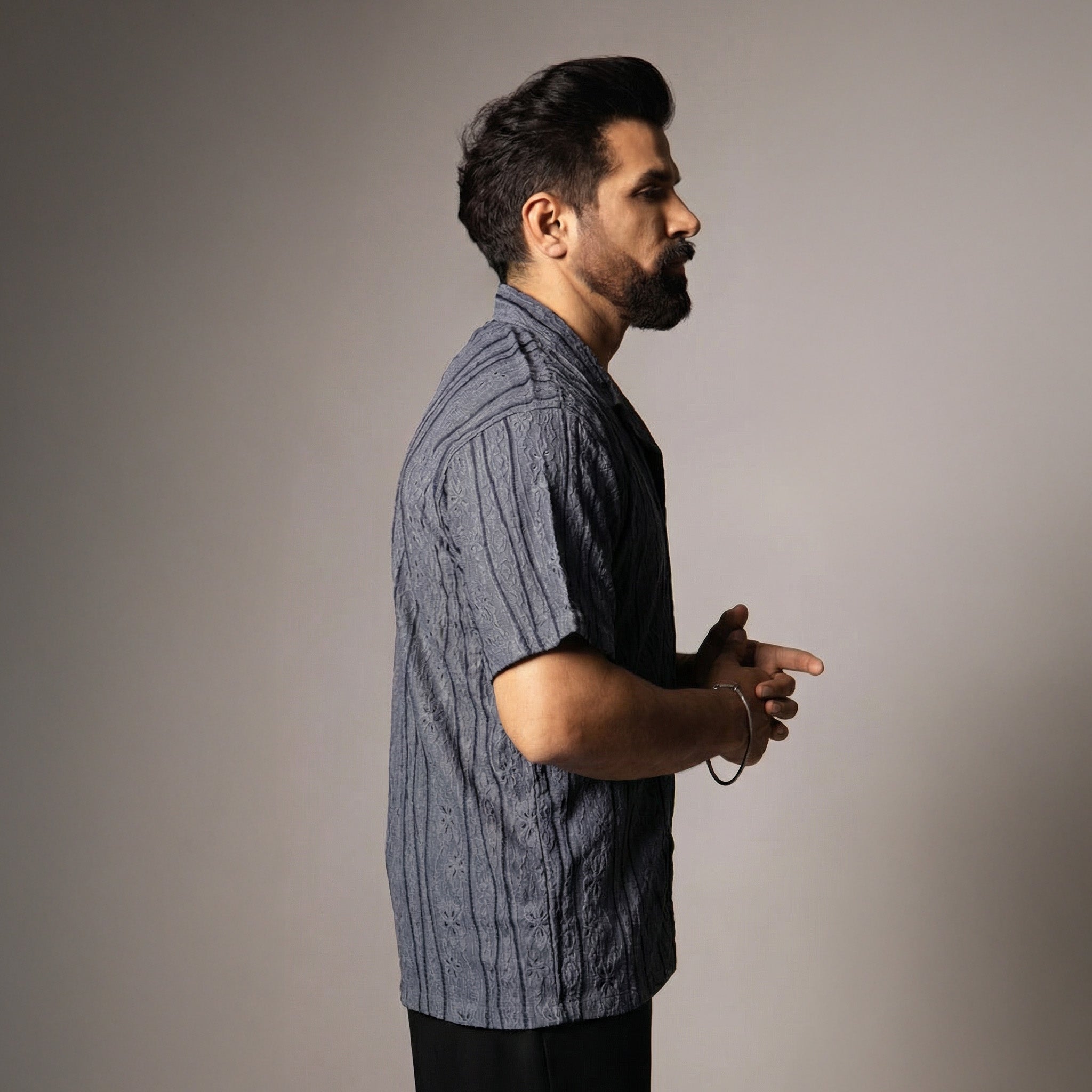 CHARCOAL MESH LINE SHIRT - Hophead