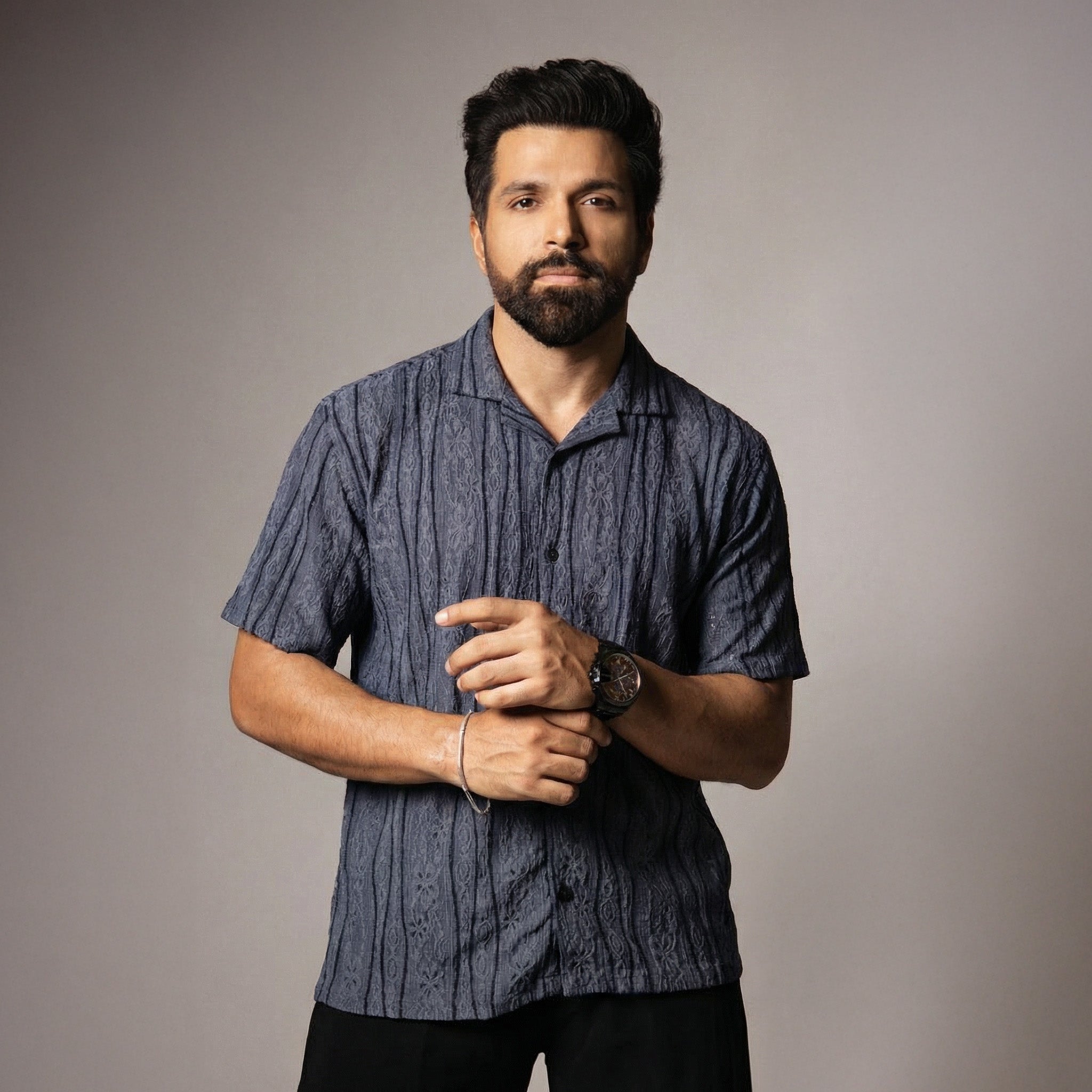 CHARCOAL MESH LINE SHIRT - Hophead