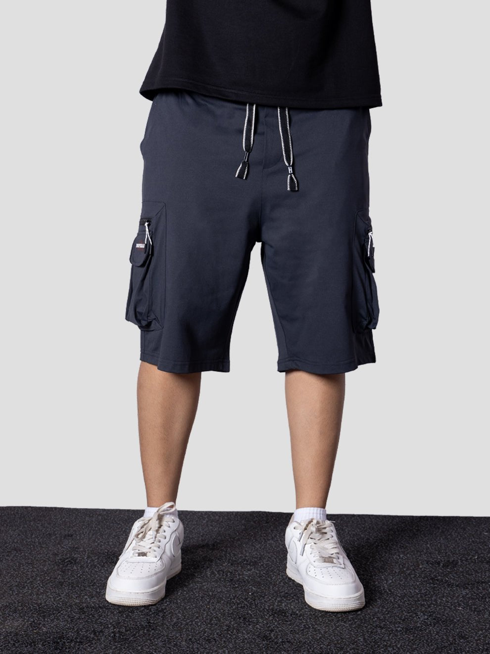 CHARCOAL POCKET ON POCKET OVERSIZED SHORTS - Hophead