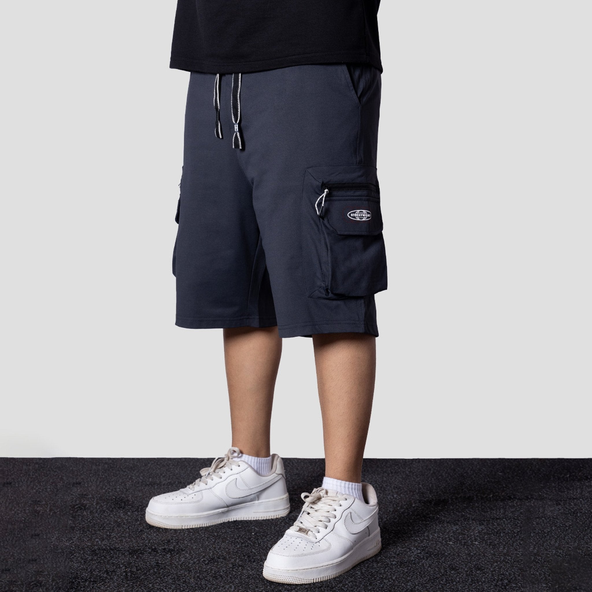 CHARCOAL POCKET ON POCKET OVERSIZED SHORTS - Hophead