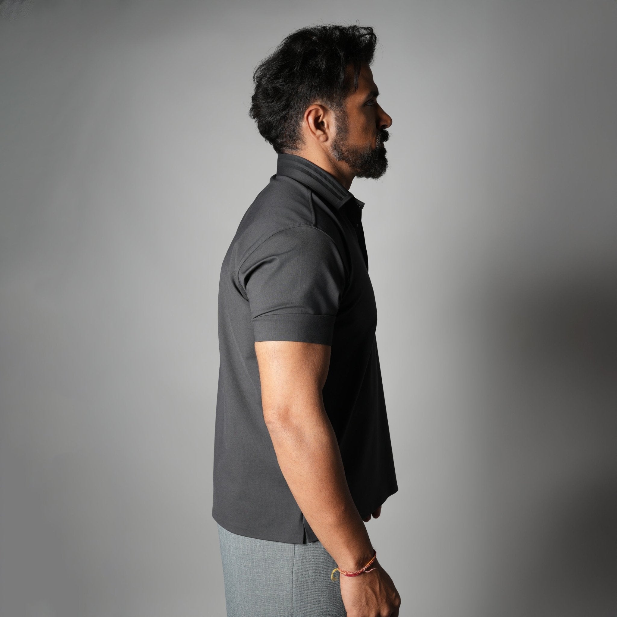 CHARCOAL SEAMLESS CORE POLO - Hophead
