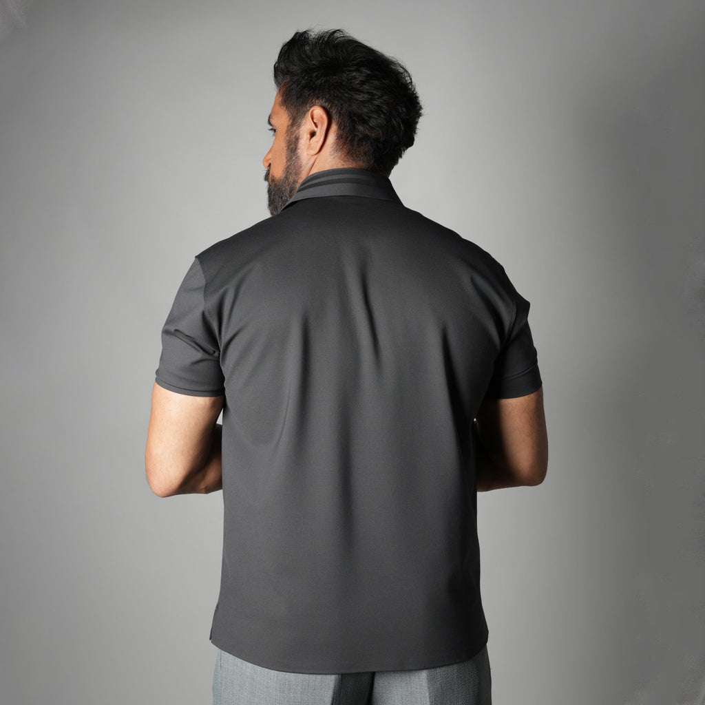 CHARCOAL SEAMLESS CORE POLO - Hophead
