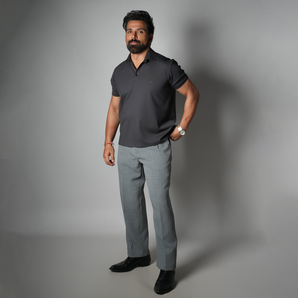 CHARCOAL SEAMLESS CORE POLO - Hophead
