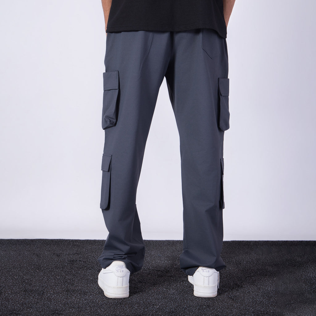 CHARCOAL SIDE POCKET STRAIGHT FIT CARGO SWEATPANT - Hophead