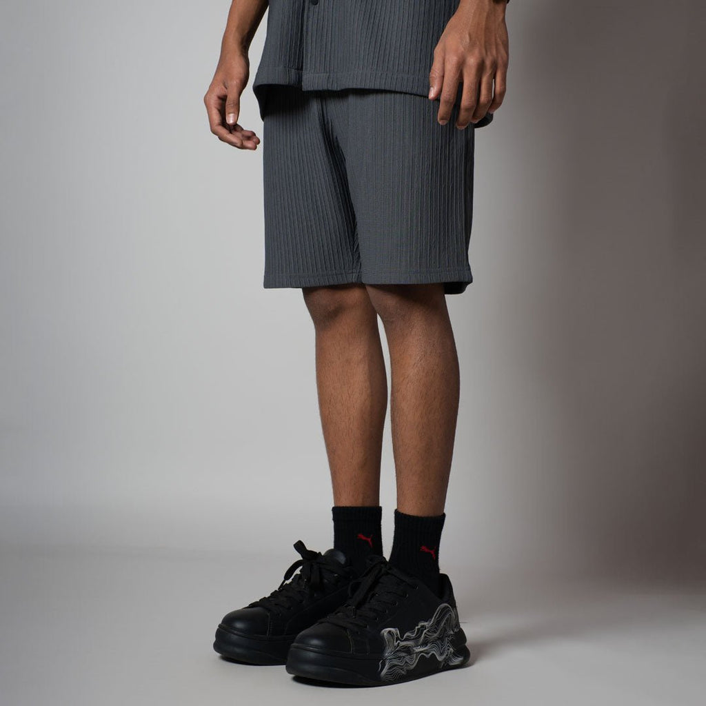 CHARCOAL STRIPPED TEXTURED CO - ORD SET - Hophead