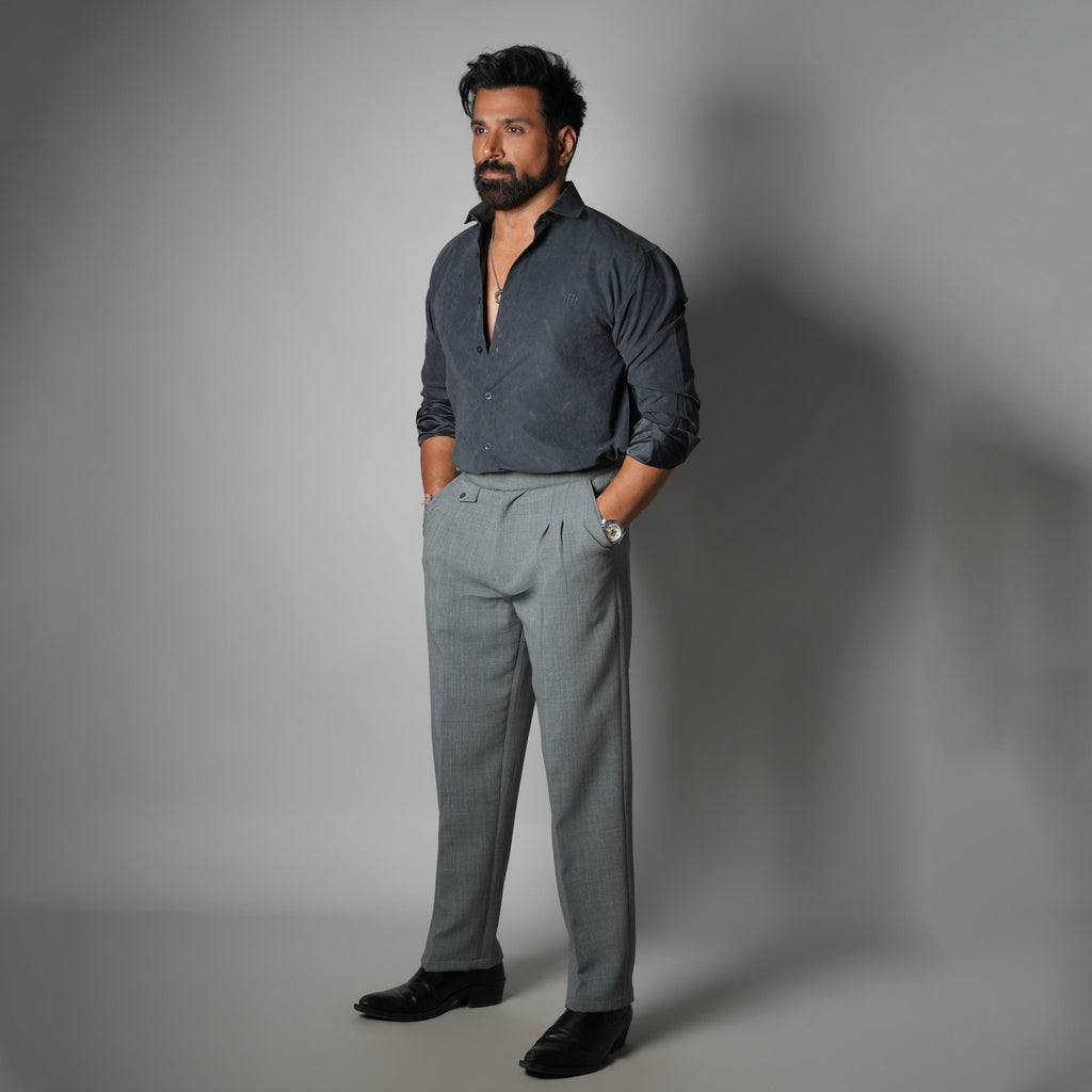 CHARCOAL SUEDE LASER LUXE SHIRT - Hophead
