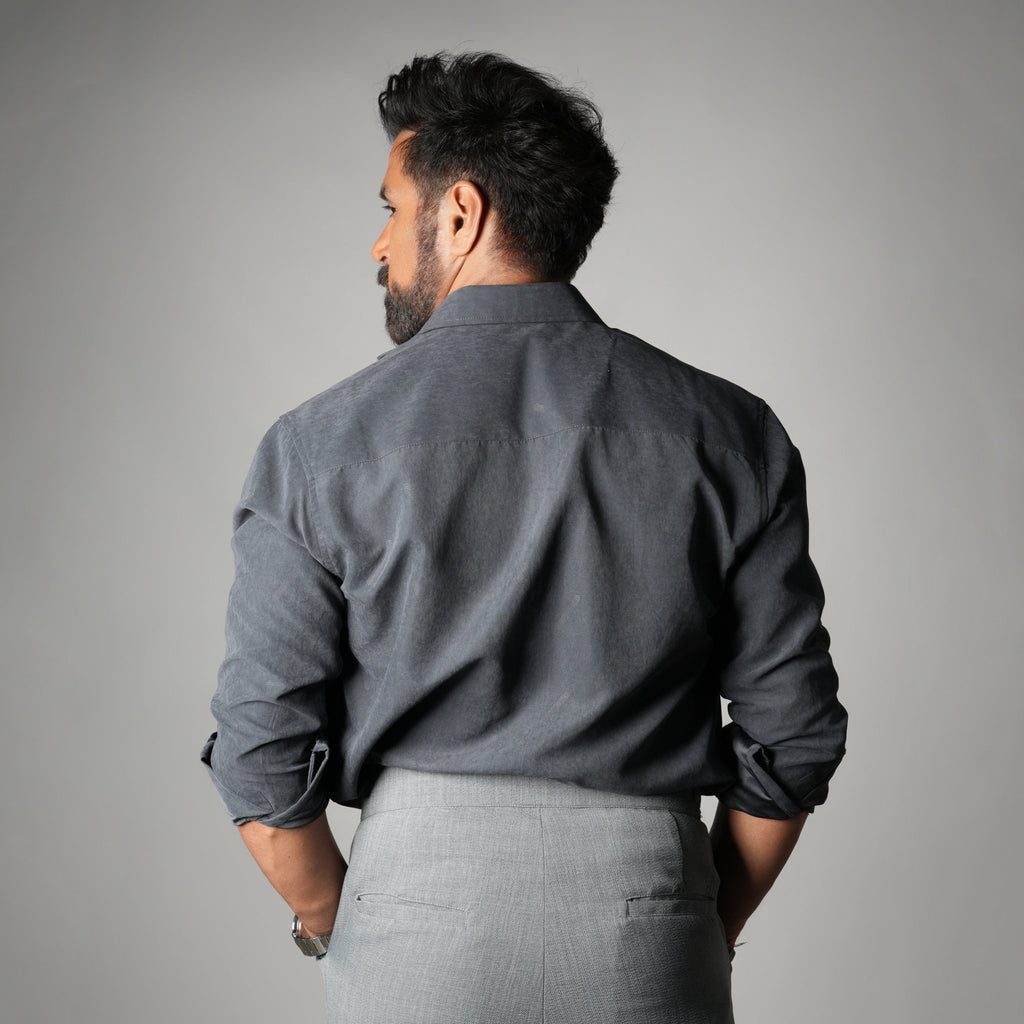 CHARCOAL SUEDE LASER LUXE SHIRT - Hophead