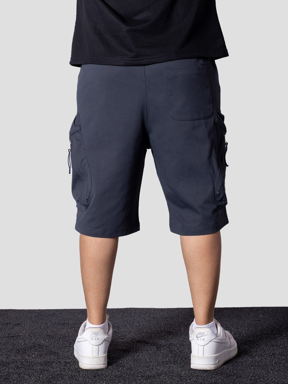 CHARCOAL UTILITY CARGO OVERSIZED SHORTS - Hophead
