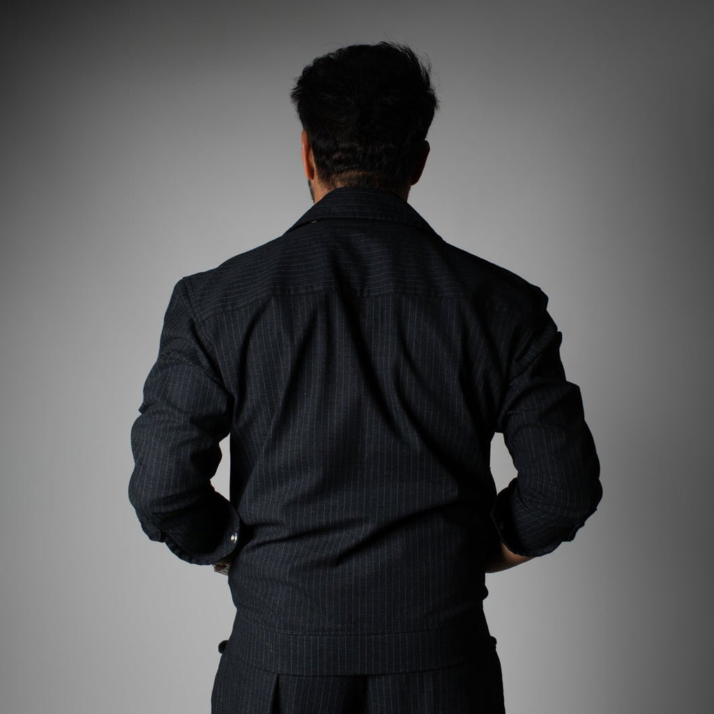 Charcoal V.T Striped zipper jacket - Hophead